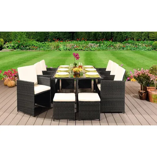 BOXED MONTSERRAT 10 SEATER DINING SET (4 BOXES)