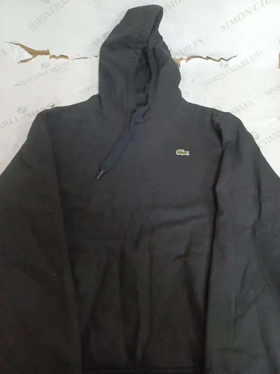 LACOSTE CLASSIC FIT BLACK HOODIE - US LARGE