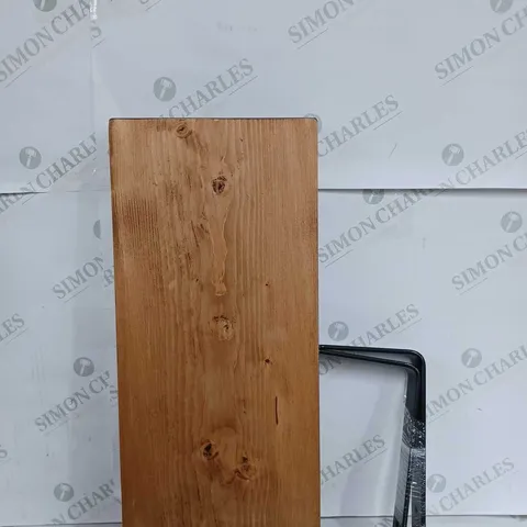 MASTER PLANK WOODEN SHELF WITH BLACK BRACKETS