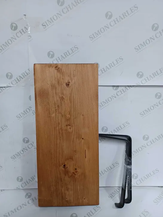 MASTER PLANK WOODEN SHELF WITH BLACK BRACKETS