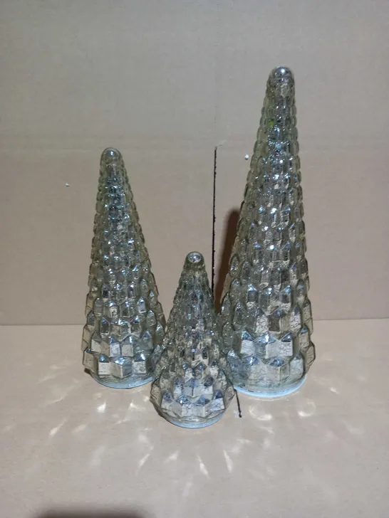 ALISON CORK SET OF MERCURY GLASS TREES