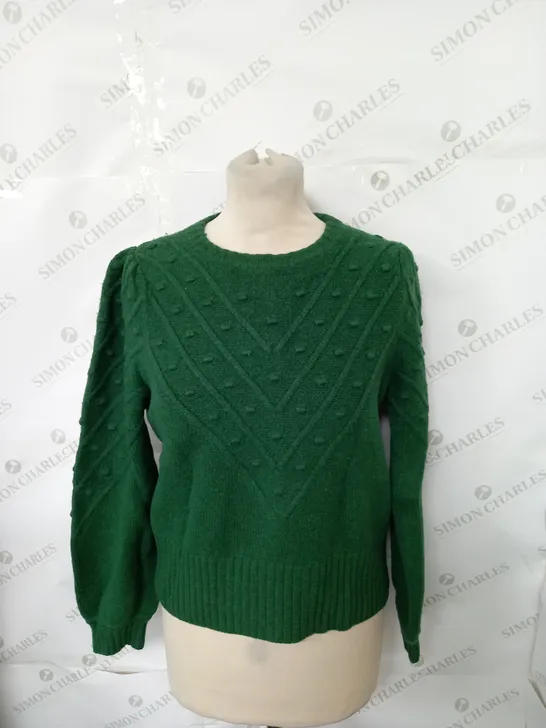 L.K. BENNETT GREEN KNITTE JUMPER SIZE S