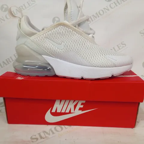 BOXED PAIR OF NIKE AIR MAX 270 SHOES IN WHITE UK SIZE 1