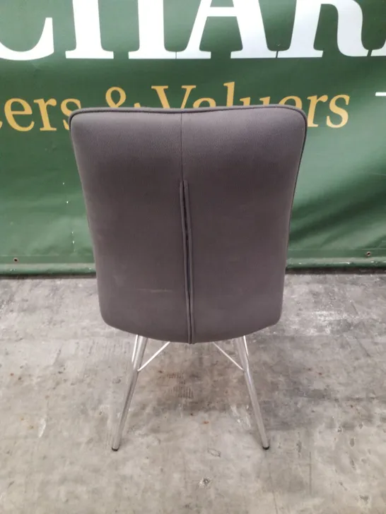 GREY FABRIC DINING CHAIR