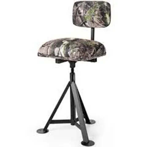 BOXED SWIVEL HUNTING CHAIR TRIPOD BLIND STOOL WITH DETACHABLE BACKREST