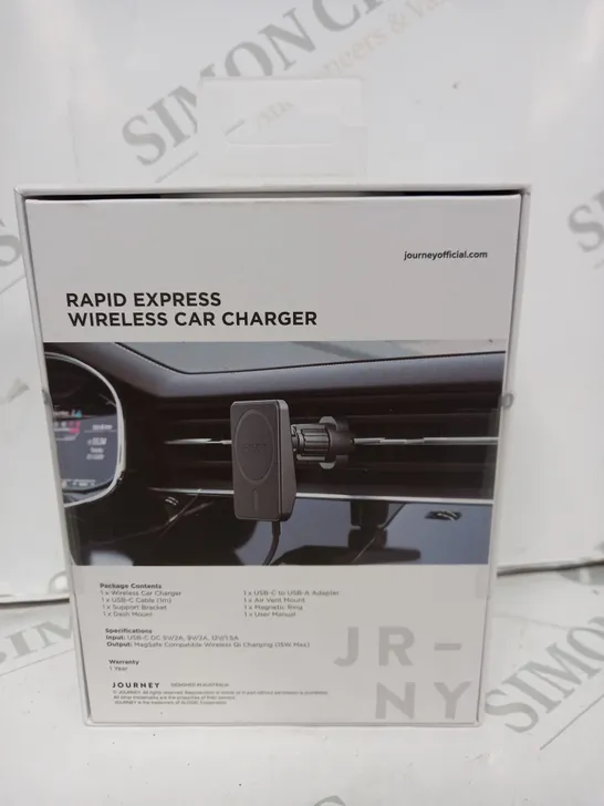 BOXED JOURNEY RAPID EXPRESS WIRELESS CAR CHARGER 