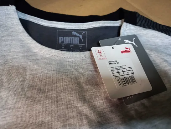 PUMA GREY TONES/LOGO FITNESS T-SHIRT - MEDIUM