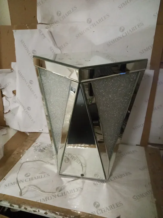 JULIEN MACDONALD LIGHT-UP ENCAPSULATED CRYSTAL SIDE TABLE - SILVER