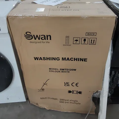 BOXED SWAN 8KG LOAD, 1400 SPIN FREESTANDING WASHING MACHINE - WHITE