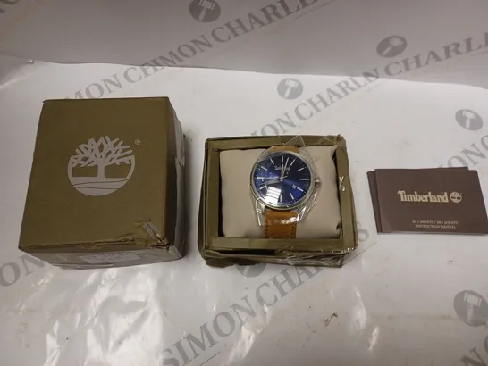 TIMBERLAND BOXED WATCH IN BROWN/SILVER/NAVY 