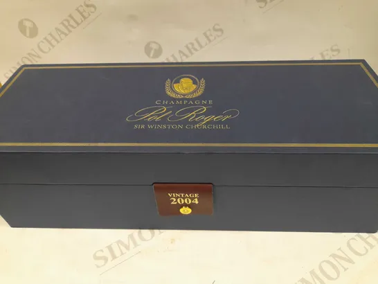 BOXED POL ROGER SIR WINSTON CHURCHILL CHAMPAGNE VINTAGE 2004 75CL BY APPOINTMENT TO H.M. QUEEN ELIZABETH II PURVEYORS OF CHAMPAGNE POL ROGER