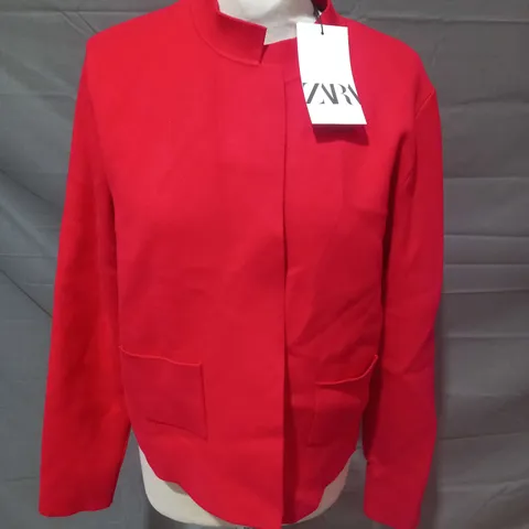 ZARA RED OPEN FRONT CARDIGAN - XL