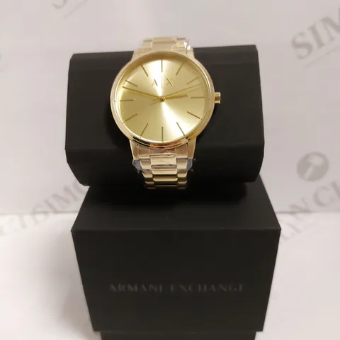 ARMANI EXCHANGE GOLD EFFECT WATCH WITH BRACELET STRAP