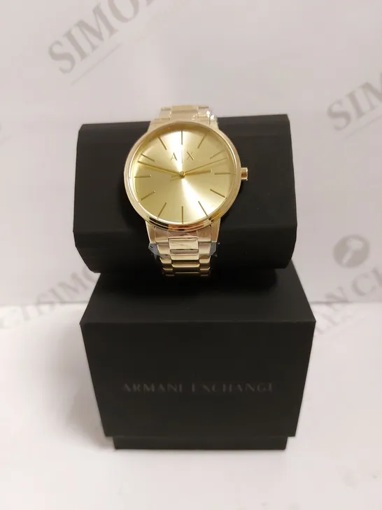 ARMANI EXCHANGE GOLD EFFECT WATCH WITH BRACELET STRAP