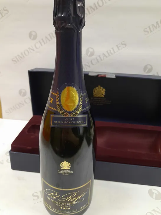 BOXED POL ROGER SIR WINSTON CHURCHILL CHAMPAGNE VINTAGE 1999 75CL BY APPOINTMENT TO H.M. QUEEN ELIZABETH II PURVEYORS OF CHAMPAGNE POL ROGER