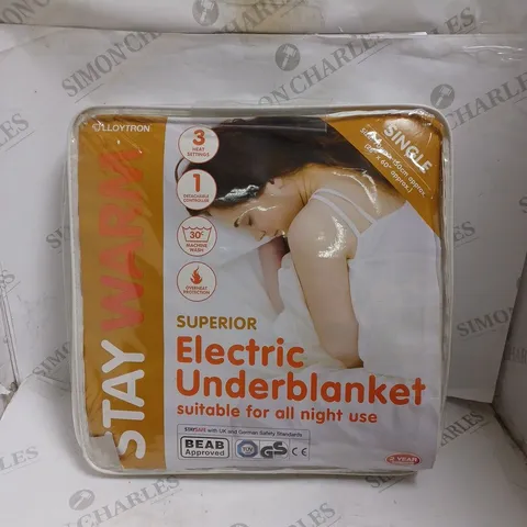 PACKAGED LLOYTRON ELECTIRC UNDERBLANKET - SINGLE. 