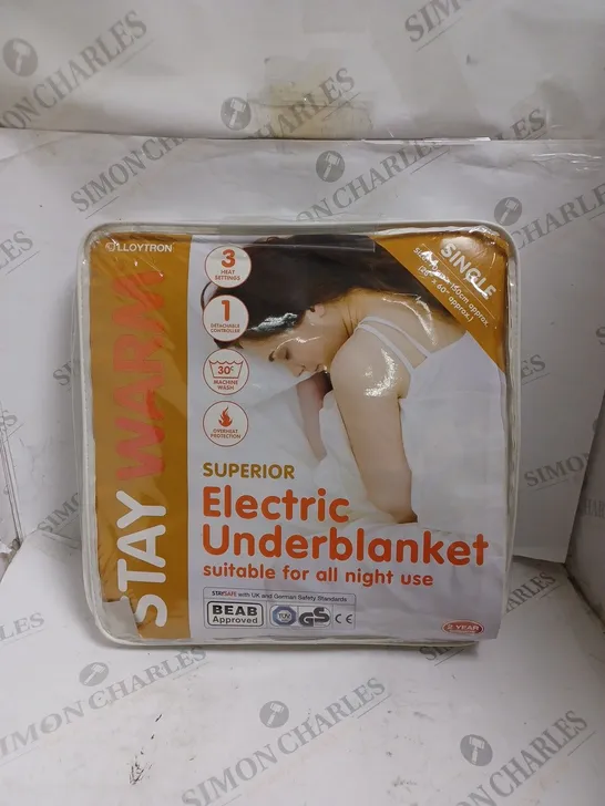 PACKAGED LLOYTRON ELECTIRC UNDERBLANKET - SINGLE. 