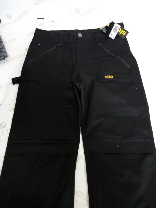 SITE BEAGLE WORK TROUSERS IN BLACK - W32 L32