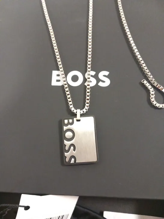 BOXED HUGO BOSS GENTS ID STAINLESS STEEL NECKLACE