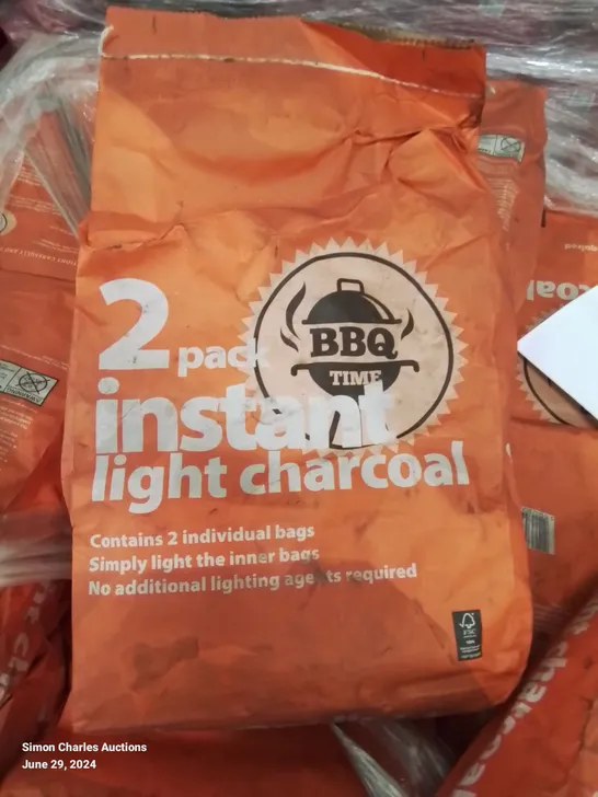 PALLET TO CONTAIN APPROXIMATELY 80 BAGS OF 2 IN 1 INSTANT LIGHT LUMPWOOD BARBECUE CHARCOAL 