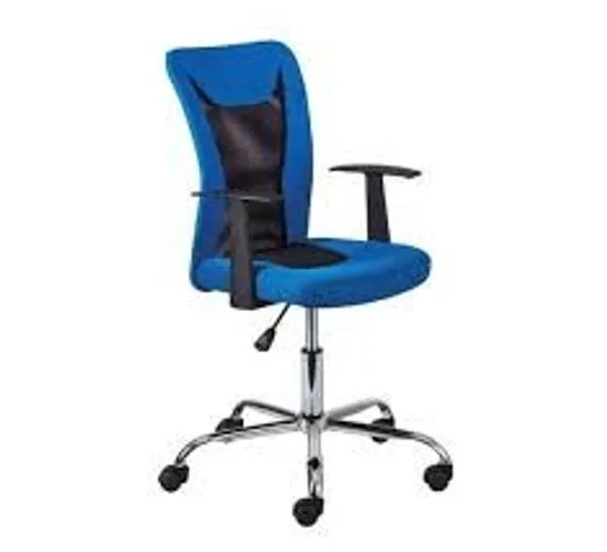 BRAND NEW & BOXED DONNY POLYTHER OFFICE CHAIR IN BLUE WITH ARMS (1 BOX)