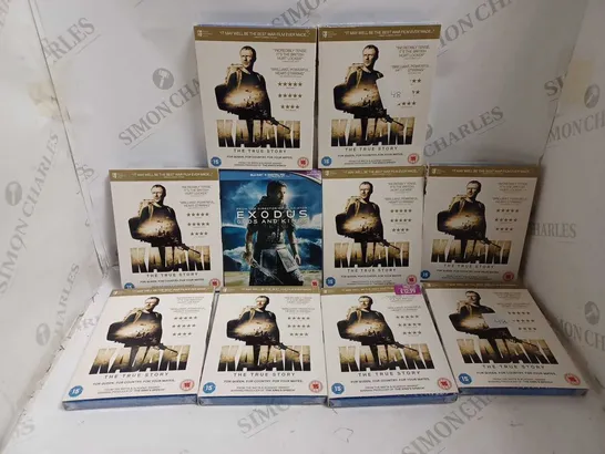 LOT OF APPROXIMATELY 10 BLURAY DVDS TO INCLUDE 9  'KAJAKI THE TRUE STORY' DVDS AND 1 'EXODUS GODS AND KINGS' DVD