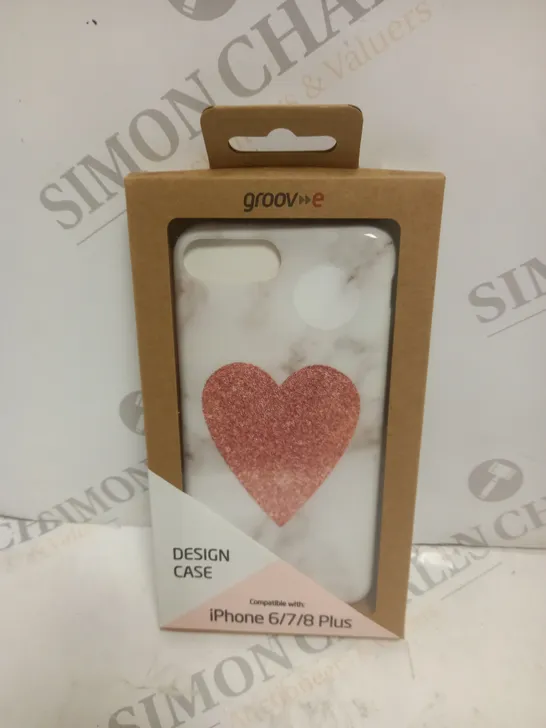 BOX OF 100 BRAND NEW BOXED GROOV-E IPHONE 6/7/8+ MARBLE DESIGN WITH HEART PHONE CASES 