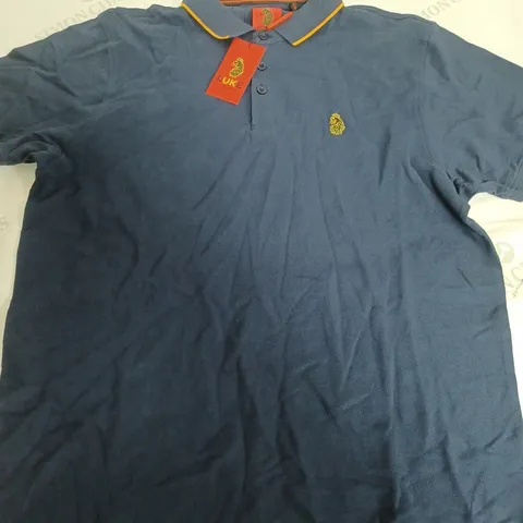 LUKE RICKEY GOLF TIPPED S/SMALL POLO IN NAVY - XL