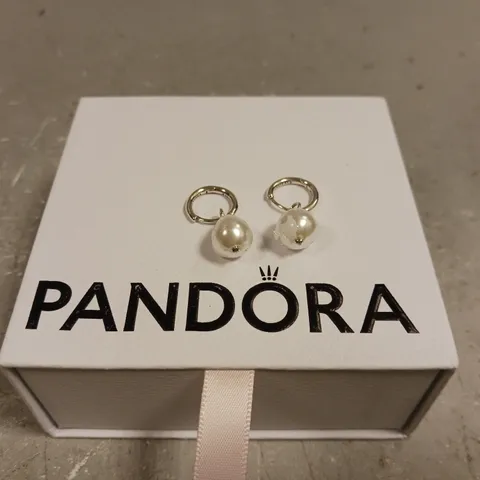 PANDORA PEARL EFFECT DROP EARRINGS 