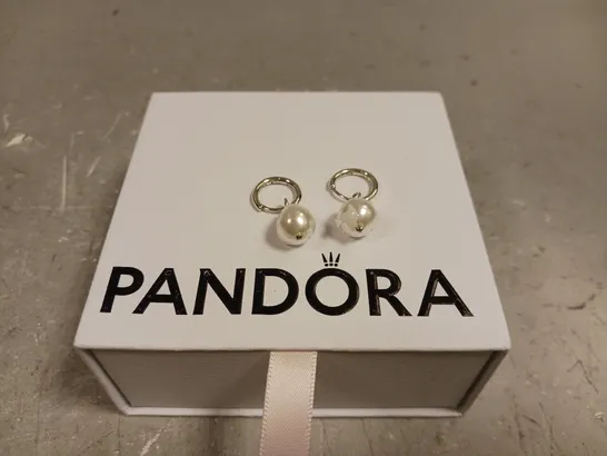 PANDORA PEARL EFFECT DROP EARRINGS 