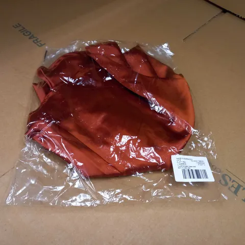 PACKAGED TOPSHOP RUSTY RED SATIN BIAS MIDI SKIRT - SIZE 8 