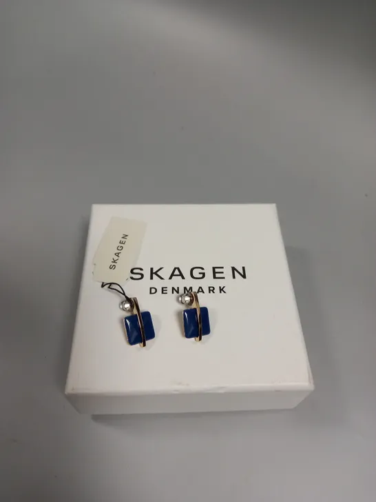 BOXED SKAKEN SEA GLASS STAINLESS STEEL EARRINGS