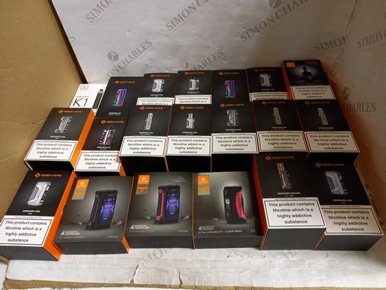 LOT OF APPROXIMATELY 20 E-CIGARATTES TO INCLUDE GEEKVAPE MAX100, AND GEEKVAPE L200 ETC.