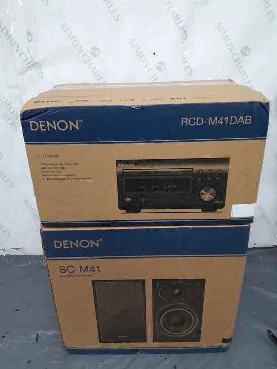 BOXED DENON CD RECEIVER WITH SPEAKER SYSTEM