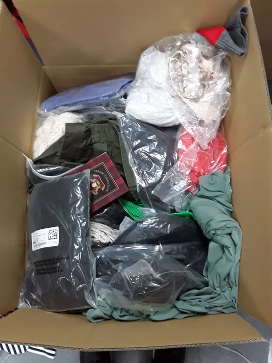 LARGE BOX OF ASSORTED CLOTHING TO INCLUDE BOOHOO, ASOS AND ZARA