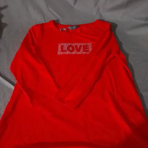 RUTH LANGSFORD LOVE TOP IN RED SIZE S