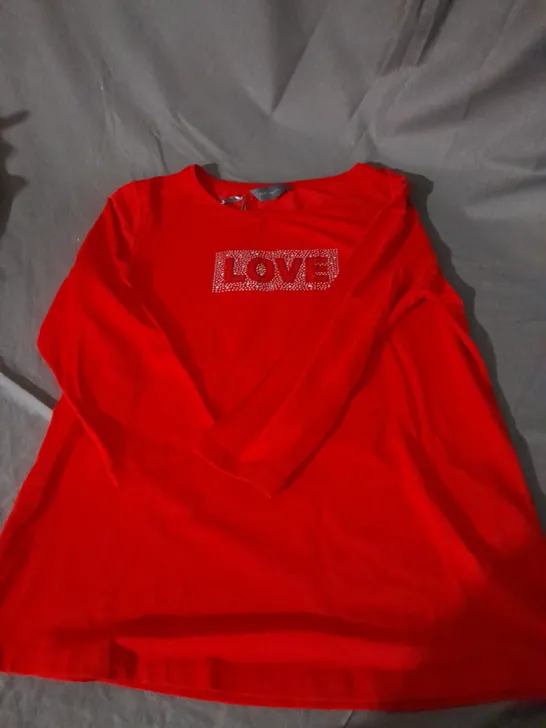 RUTH LANGSFORD LOVE TOP IN RED SIZE S