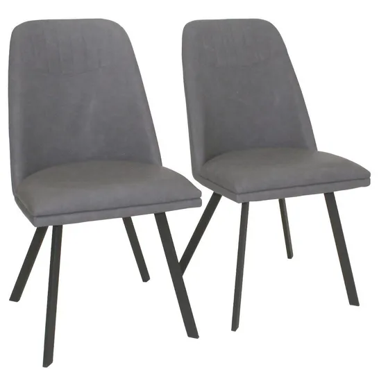 BOXED COLDIRON UPHOLSTERED DINING CHAIRS IN GREY - SET OF 2 (1 BOX)