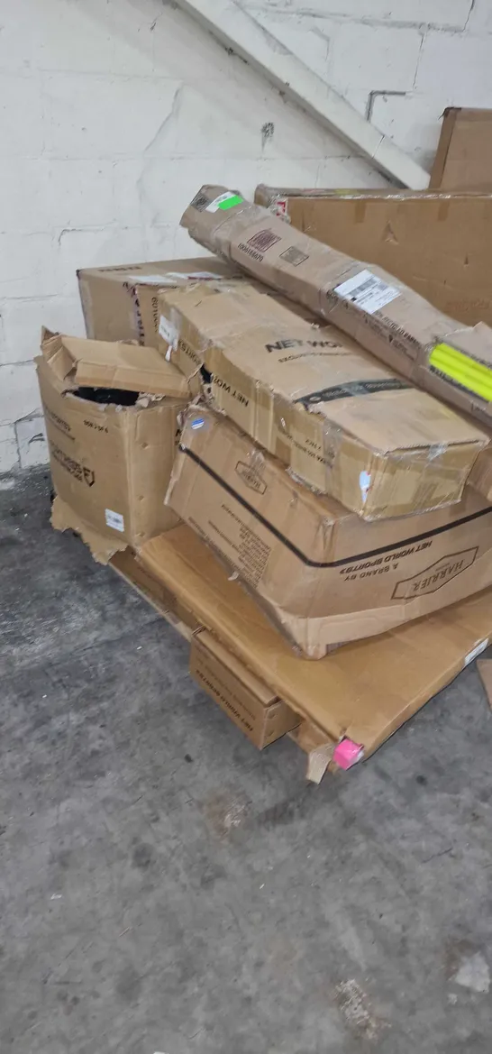 PALLET OF ASSORTED SPORTING GOODS AND GARDEN PARTS AND ACCESSORIES