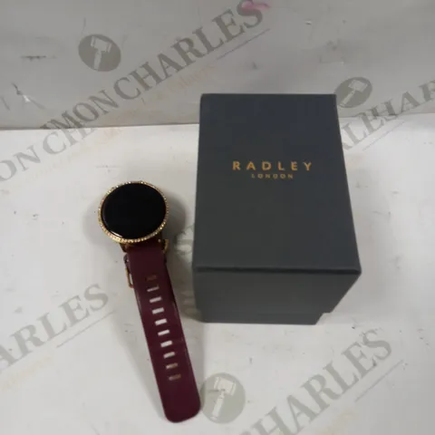 RADLEY SERIES 5 SMART LADIES DEEP CHERRY LEATHER STONE SET SMART WATCH