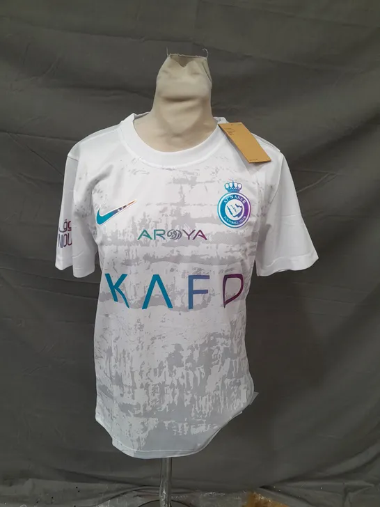 NIKE AL NASSR FOOTBALL CLUB SHIRT IN WHITE  - SMALL