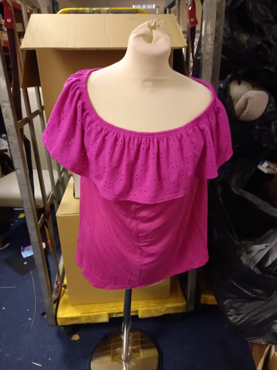 HOT PINK OFF THE SHOULDER TOP