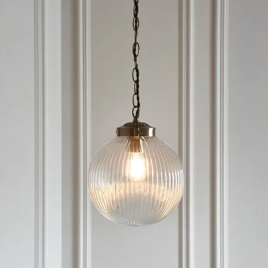 BOXED BATESON 1 LIGHT GLOBE PENDANT 100CM H