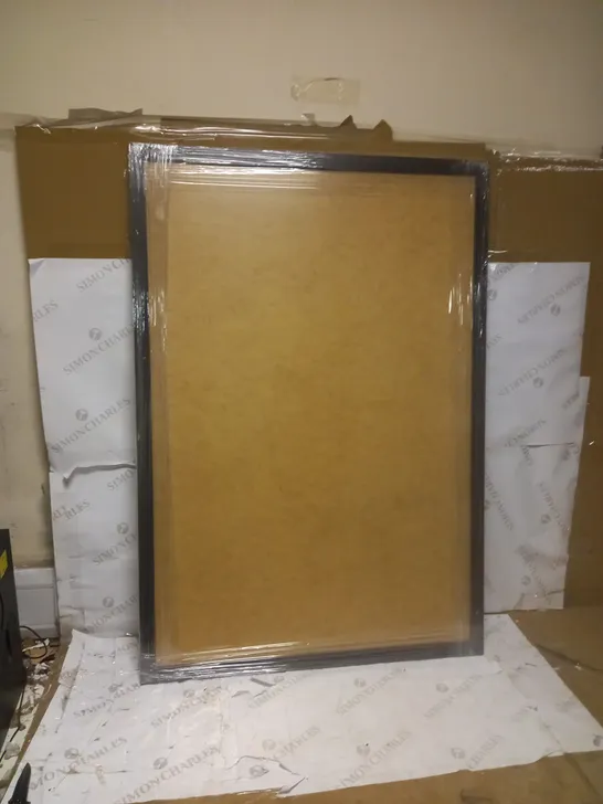 LARGE PICTURE FRAME, BLACK WOOD AND ACRYLIC. 100X67CM INNER [COLLECTION ONLY]