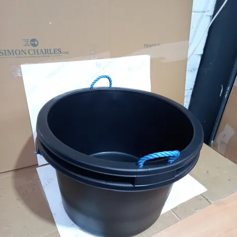 SET OF 2 BLACK WATER BUCKETS 