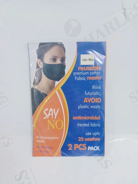 10 X SEALED (2 MASKS PER PACK) REUSABLE 3-PLY ANTIMICROBIAL FABRIC FACE MASKS IN WHITE 