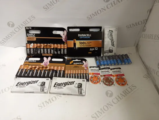 LOT TO CONTAIN APPROX. 40-50 PACKS OF BATTERIES, QUANTITY PER PACK & BRANDS VARY 