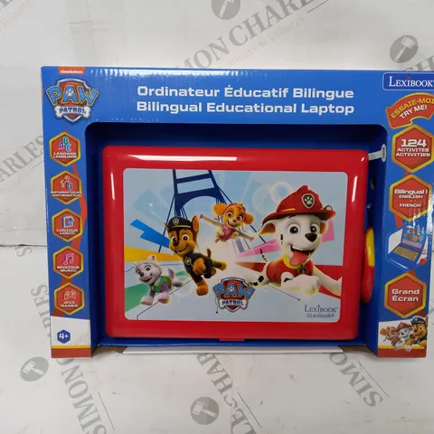 BOXED LEXIBOOK PAW PATROL BILINGUAL EDUCATIONAL LAPTOP