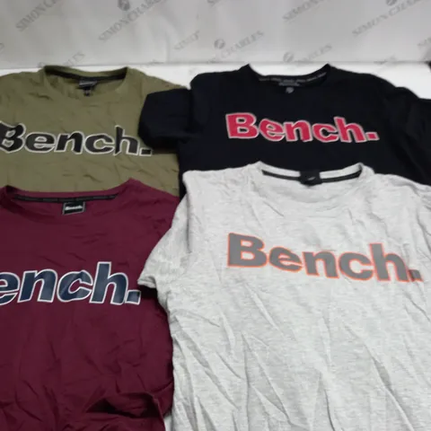 LOT OF 4 BENCH T-SHIRTS IN VARIOUS COLOURS - ALL MED