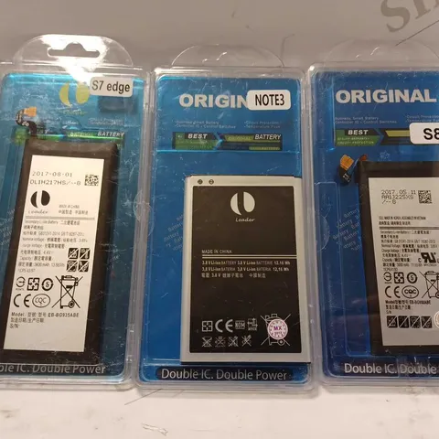 LOT OF APPROXIMATELY 10 ASSORTED ORIGINAL DOUBLE IC DOUBLE POWER BATTERIES TO INCLUDE S8, NOTE3, S7 EDGE, ETC